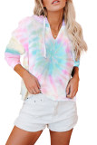 Multicolor Colorblock The Sun Cotton Blend Tie Dye Hoodie