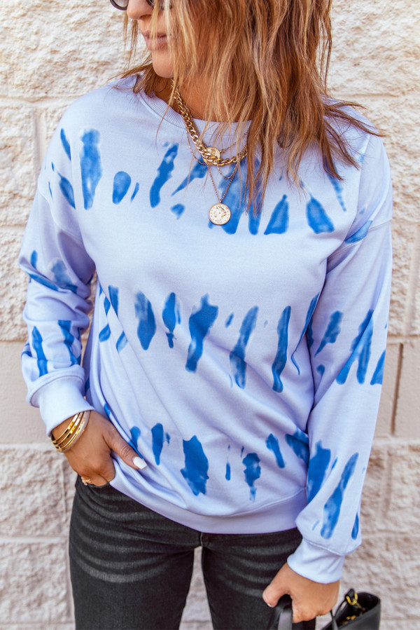 Tie-dyed Print Long Sleeve Sweatshirt