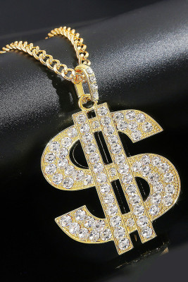 Alloy and Rhinestone Necklace for Men MOQ 5pcs