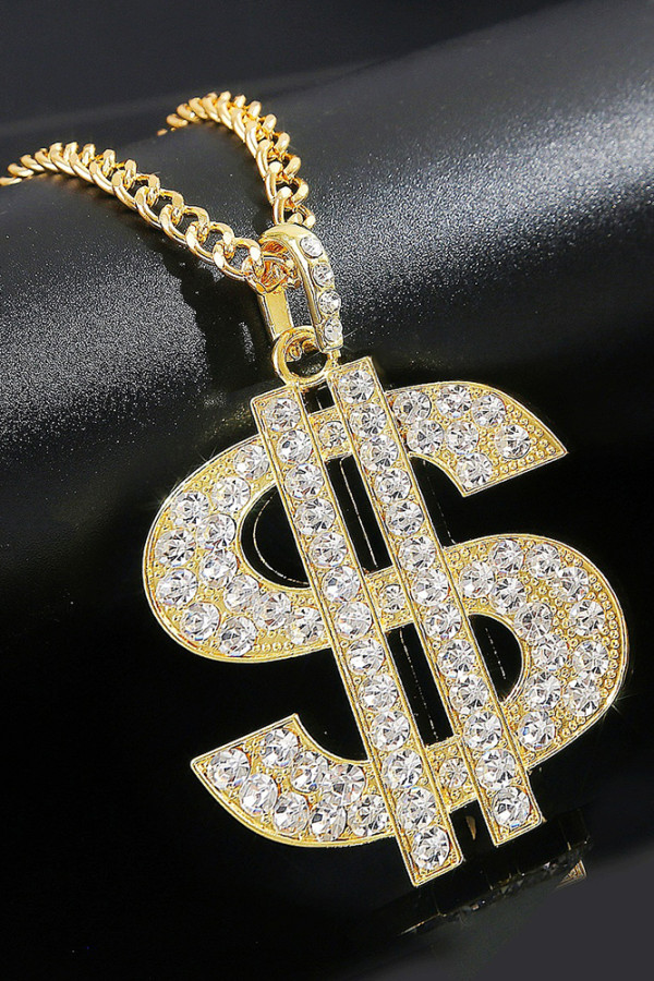 Alloy and Rhinestone Necklace for Men MOQ 5pcs