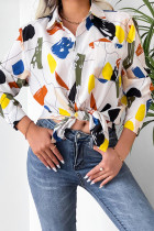 Printing Long Sleeve Pocket Knot Shirt Unishe Wholesale