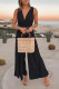 Sleeveless V-Neck Backless Flared Pants Jumpsuit Unishe Wholesale