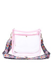 Printed Strap Clear Crossbody Bag MOQ 3pcs