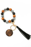 Mama Wooden Beads Tassel Key Ring MOQ 3pcs