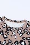Leopard Print Crew Neck Tank Top