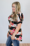 Today is the Day Striped Floral Top