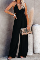 Cut Out Backless Solid Long Pants Jumpsuit Unishe Wholesale