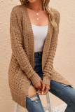 Plain Crochet Knit Open Sweater Cardigans