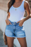 Distressed Ripped High Waist Jeans Shorts Unishe Wholesale