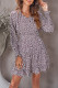 Leopard V Neck Long Sleeve Tie Waist Mini Dress