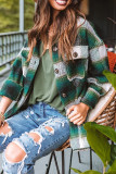 Plaid Pocket Open Button Jackets