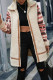 Aztec Sleeves Open Zipper Long Length Fleece Coat