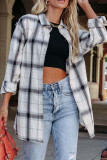 Plaid Pockets Open Button Long Sleeves Shirts