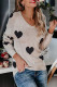 Apricot Heart Shape V Neck Sweaters