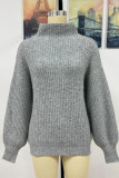 Plain Turtle Neck Pullover Sweaters