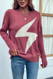 Crew Neck Hole Lightning Knit Sweater Unishe Wholesale
