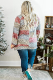 Plus Size Leopard Pullover Long Sleeve Top