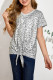 Little Girl Leopard Print T-shirt with Knot