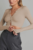 Open Button Knit Short Length Cardigans
