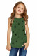 Green Star Print Little Girl Tank