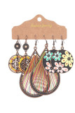 Geometric Floral Boho Earrings 3pcs Set MOQ 5pcs