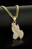 Alloy and Rhinestone Necklace for Men MOQ 5pcs