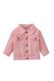 Barbie Embroidery Pink Baby Girl Denim Jackets