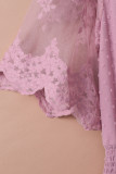 Pink Luminous Dawn Lace Gown