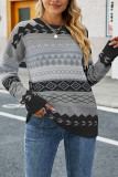 Aztec Diamond Splicing Knitting Pullover Sweater