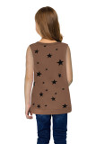 Brown Star Print Little Girl Tank