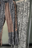 Leopard Print Ruffle Wide Leg Pants Annishe Boutique Wholesale