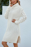 Tuetleneck Hollow Out Sleeve Knit Sweater Dress