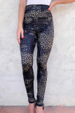 Black Leopard Print Tummy Control High Waist Leggings