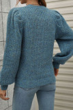 Plain Puffy Sleeves Pullover Sweaters