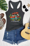 Camping is My Happy Place Printed Sleeveless Tank Top Unishe Wholesale