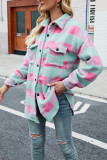 Single-breasted Long Plaid Tweed Coat with Pockets Unishe Wholesale