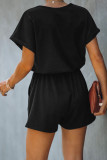 Black Pocketed Knit Romper