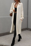 Plain Long Length Open Sweater Cardigans
