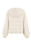 Cable Knit Front Open Hood Cardigan