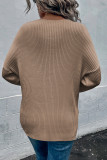 Criss Cross Tie V Neck Knit Sweaters