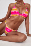 Tie-dye Ruffle Bikini with Sarong
