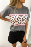 Gray Leopard Panel Tee