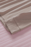 Khaki Color Block Raglan Sleeve Top