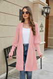 Plain Long Length Open Knit Cardigans