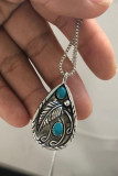 Turquoise Metal Feather Earrings MOQ 5PCS