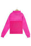 Turtle Neck Color Block Knit Sweaters