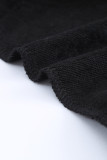 Black Zip Pullover Long Sleeve Collar Sweatshirt