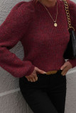 Plain Puffy Sleeves Pullover Sweaters