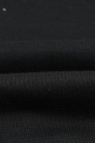 Black Quilted Patch Half Zipper Sweatshirt