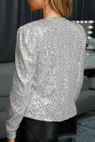 Plain Sequin Short Length Open Jackets